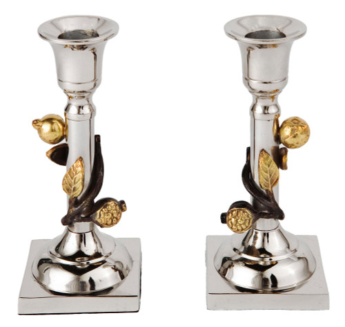 Modern Shabbat Candlesticks - Pomegranates Modern Shabbat Candlesticks - Pomegranates