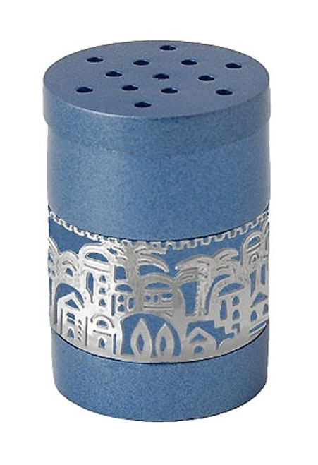 Blue Havdalah Spice Box - Silver Jerusalem Blue Havdalah Spice Box - Silver Jerusalem