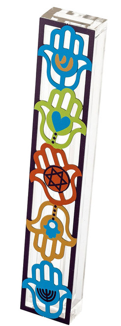 Mezuzah Case with Hamsa Hands Mezuzah Case with Hamsa Hands