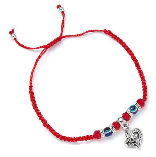 Red String Kabbalah Adjustable Bracelet - Heart Charm Red String Kabbalah Adjustable Bracelet - Heart Charm