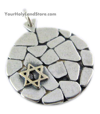 Star of David on Jerusalem Western Wall Pendant