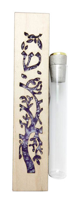 Jewish Wedding Keepsake Mezuzah - Purple Tree of Life