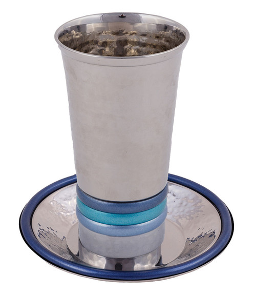 Hammered Kiddush Cup with Saucer