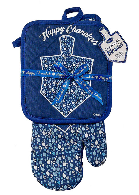Chanukah 2 Piece Hostess Set - Oven Mitt and Pot Holder Chanukah 2 Piece Hostess Set - Oven Mitt and Pot Holder