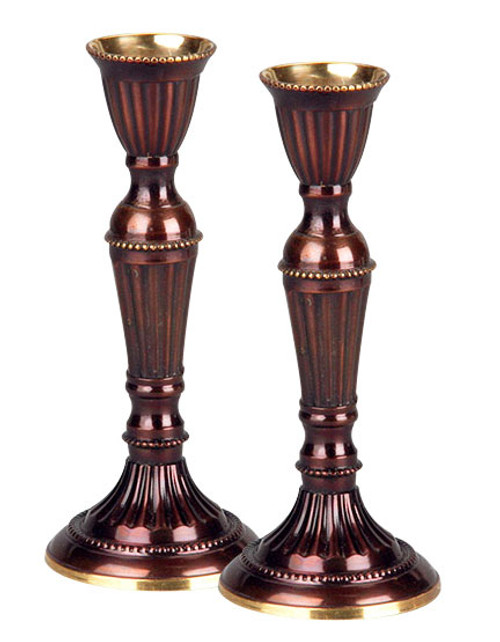 Shabbat Candle Holders - Copper & Brass