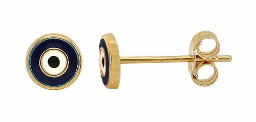 10KT Gold Evil Eye Stud Earrings