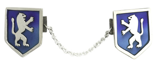 Sterling Silver Lion of Judah Tallit Clips - Blue Enamel Sterling Silver Lion of Judah Tallit Clips - Blue Enamel