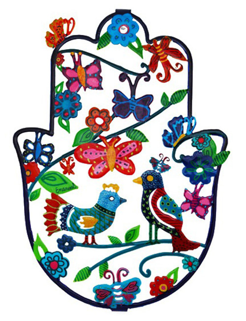 Hamsa Wall Hanging - Birds and Flowers