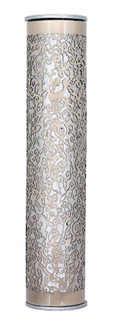 Mezuzah Case - Silver Pomegranates Design Mezuzah Case - Silver Pomegranates Design