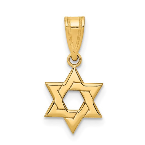 10K Yellow Gold Delicate Star Of David Pendant