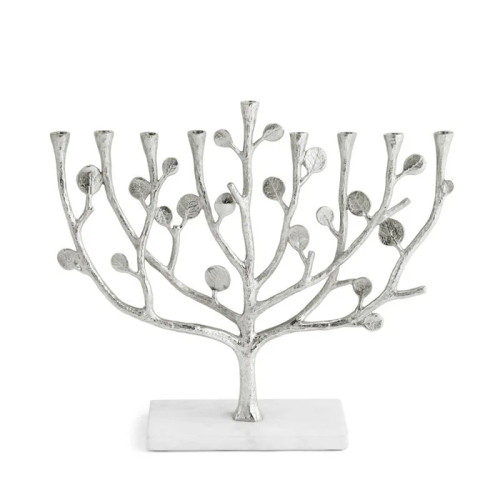 Botanical Leaf Menorah - Silver - Michael Aram