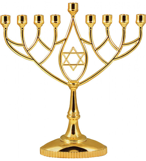 Gold-Tone Hanukkah Menorah