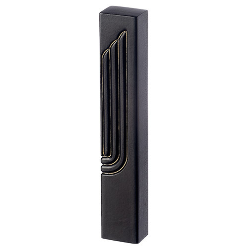 Black Mezuzah Case with Gold-Accented Shin