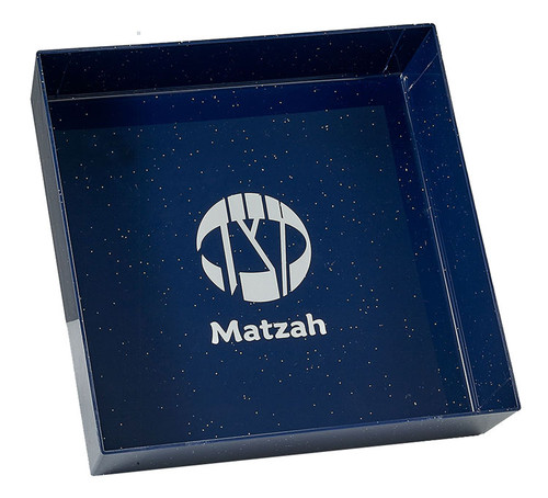 Matzah Tray With Silver Glitter 