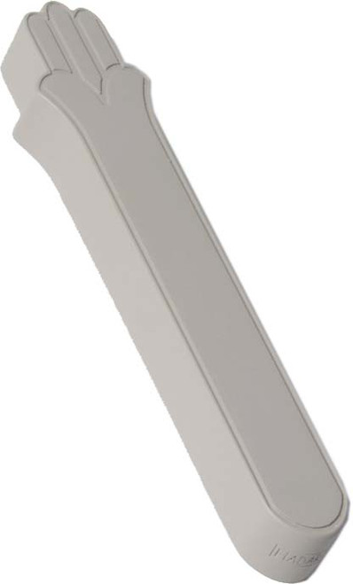 Modern Gray Concrete Mezuzah Case with Hamsa Top