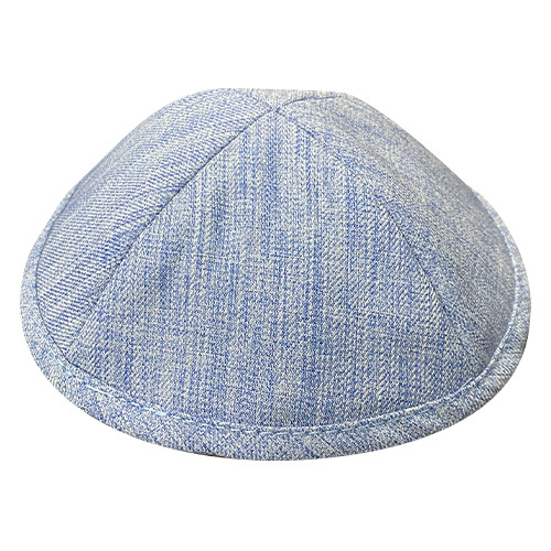 Light Blue Linen Kippah