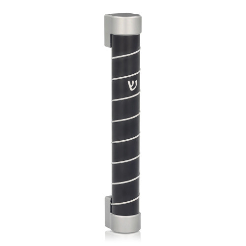Black Anodized Aluminum Mezuzah Case - Tefillin Design