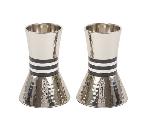 Hammered Aluminum Shabbat Candlesticks
