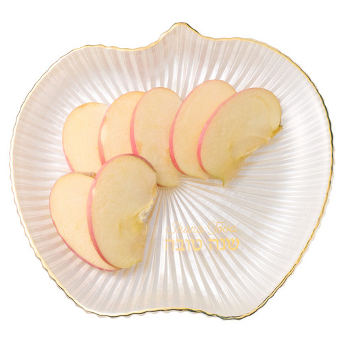Rippled Glass Apple Dish