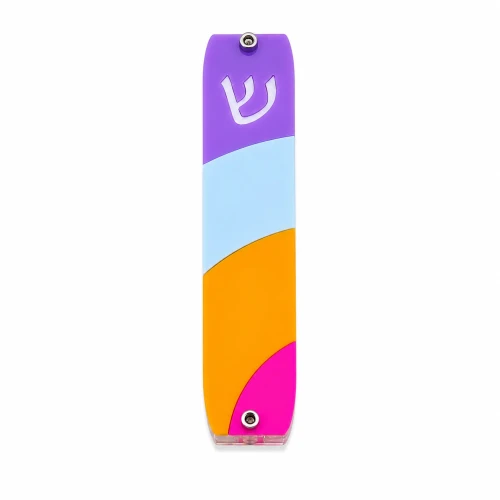 Rainbow Pastel Mezuzah Case for Kids