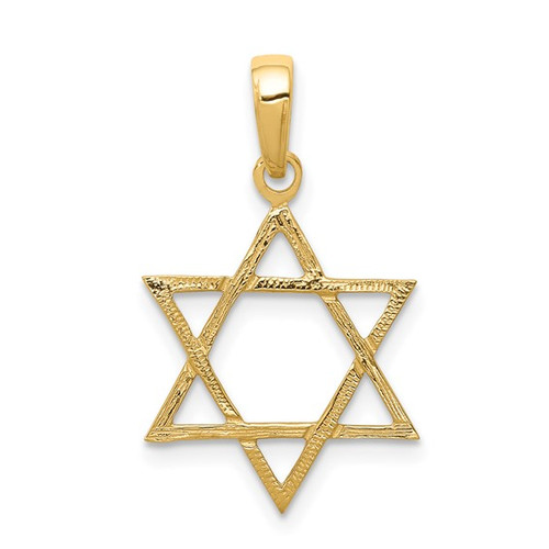 10K Yellow Gold Star of David Pendant