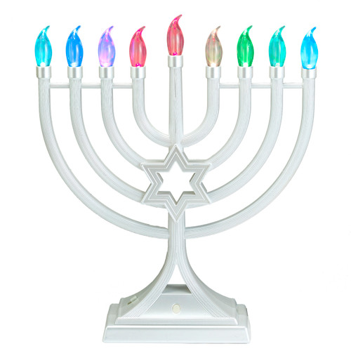 Pearl White LED Glow Menorah