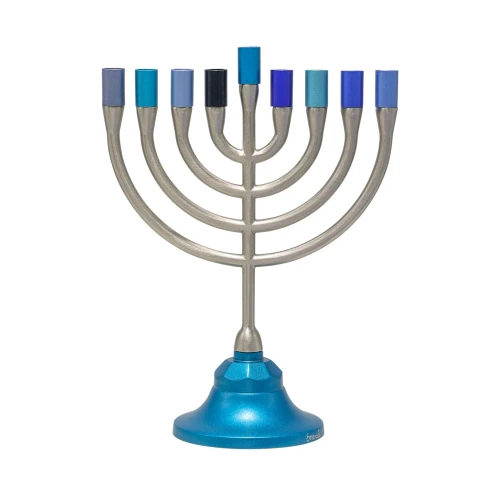 Classic Hanukkah Menorah with Blue Accents