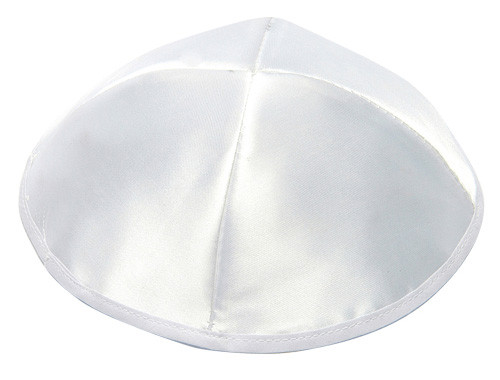 WHITE SATIN KIPPAH 