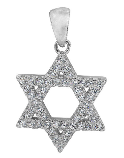 925 Sterling Silver Star of Magen David Pendant