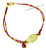 Gold Red String Kabbalah Bracelet with Protection Hand