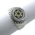 Sterling Silver Signet Ring with Golden Star of David