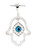 Silver Hamsa Pendant with Dangling Evil Eye Silver Hamsa Pendant with Dangling Evil Eye