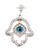 Silver Hamsa Pendant with Dangling Evil Eye Silver Hamsa Pendant with Dangling Evil Eye