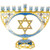 Enameled Jeweled Menorah with Star of David