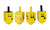 4 Painted Wood Dreidels with Emojis 4 Painted Wood Dreidels with Emojis