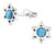 925 Sterling Silver & Blue Cat Eye Star of David Stud Earrings