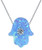 Blue Opal and White Crystal Hamsa Necklace Blue Opal and White Crystal Hamsa Necklace