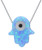 Blue Opal Hamsa with Evil Eye Necklace Blue Opal Hamsa with Evil Eye Necklace