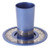 Jerusalem Shabbat Kiddush Cup with Plate - Blue