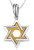 925 Sterling Silver & Gold Plated Star of David Necklace