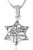 925 Sterling Silver Blue Star of David & Jerusalem Necklace