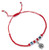 Red String Kabbalah Adjustable Bracelet - Flower Charm