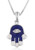 Sterling Silver and Blue Enamel Hamsa with Evil Eye Pendant Sterling Silver and Blue Enamel Hamsa with Evil Eye Pendant