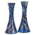 Modern Shabbat Candlesticks - Blue Burst