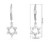 925 Sterling Silver Star of David Leverback Earrings