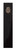 Black Mezuzah Case with Sterling Silver Hamsa