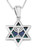 Silver and Eilat Stone Star of David Pendant with Menorah 