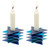 Star of David Modern Candlesticks - Shades of Blue