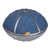 Blue Denim and Silver Italian Leather Kippah - Hebrew Letters