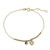 10K Yellow Gold Bracelet with Evil Eye and Heart 